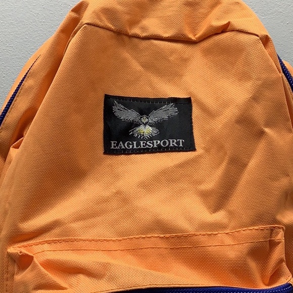 Eaglesport Stylish Orange Backpack With Blue Accents. Preloved - Picture 3 of 10